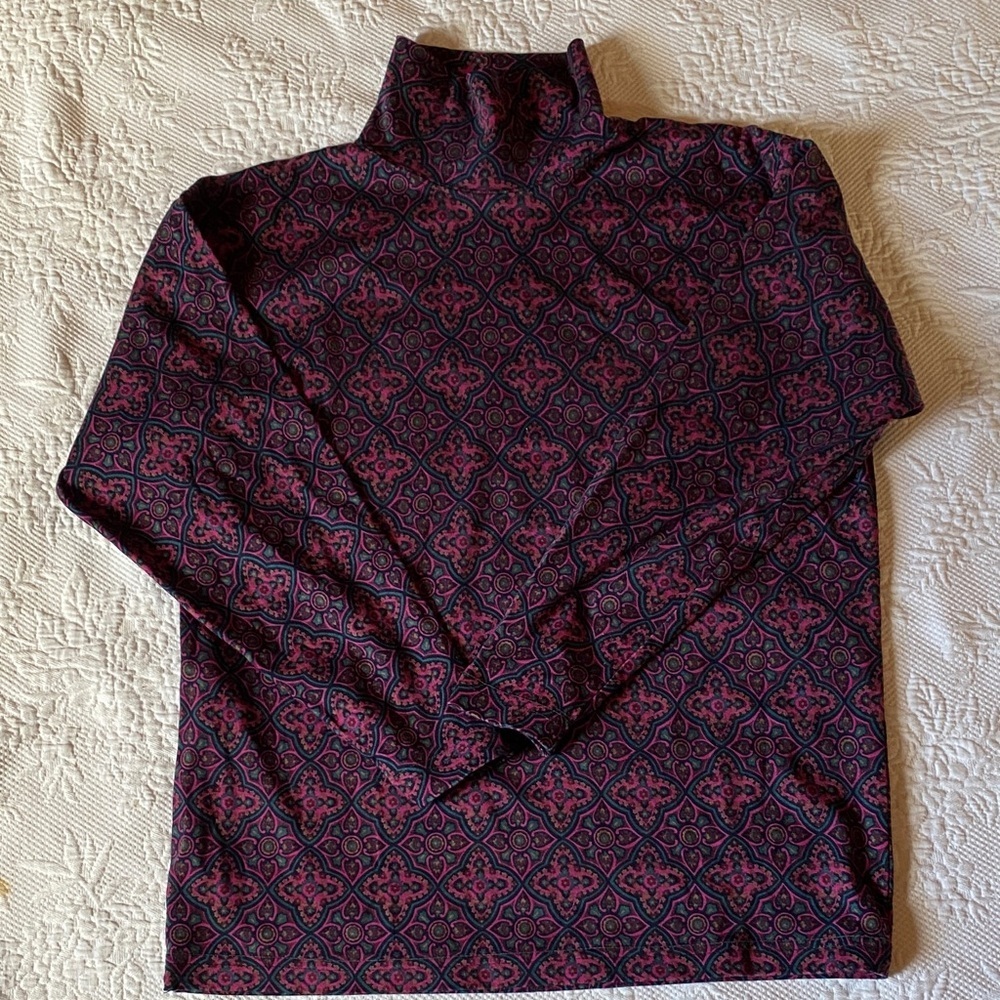 Eddie Bauer Pink and Blue Patterned Sweater